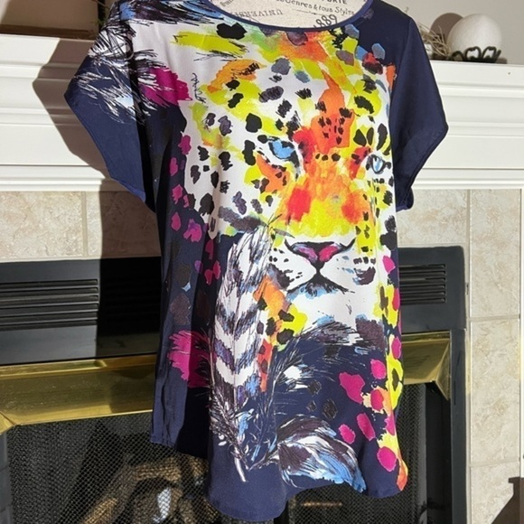 Rock & Republic Colorful Cheetah Top - Picture 5 of 14